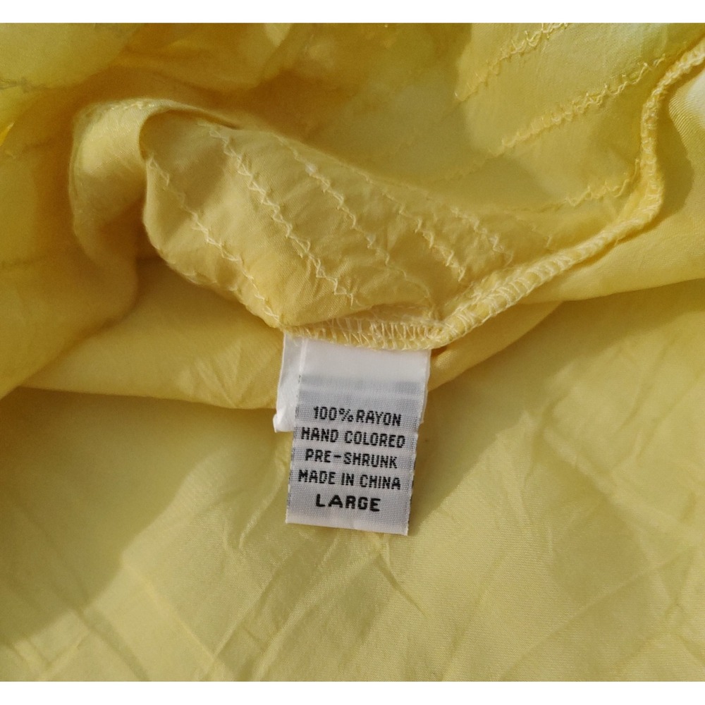 Russ Berens Long Sleeve Shirt Shear Yellow Top Stitching Malibu USA Womens Large - Picture 7 of 9